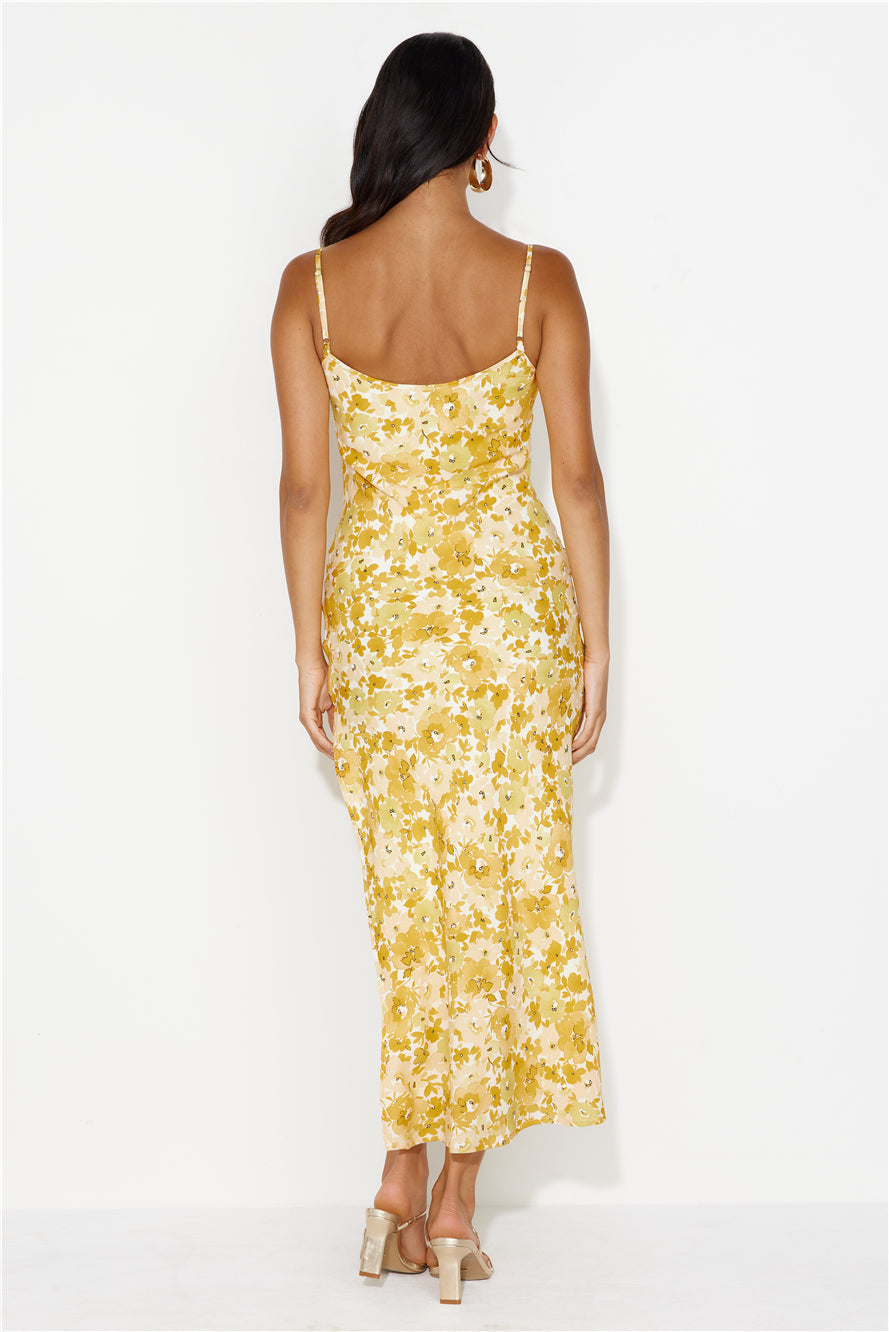 Garden Oasis Maxi Dress Yellow