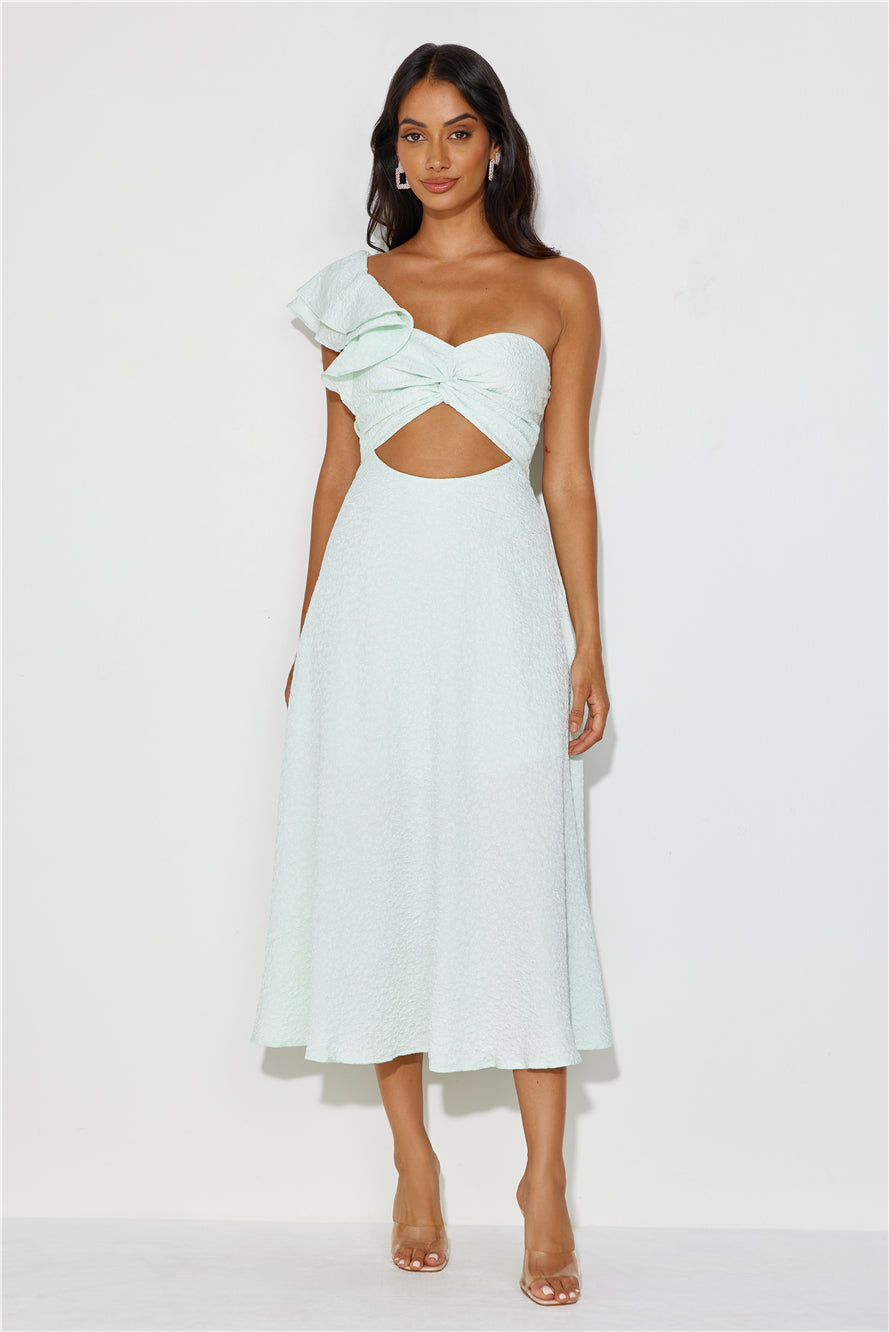 Mystery Lover One Shoulder Maxi Dress Sage