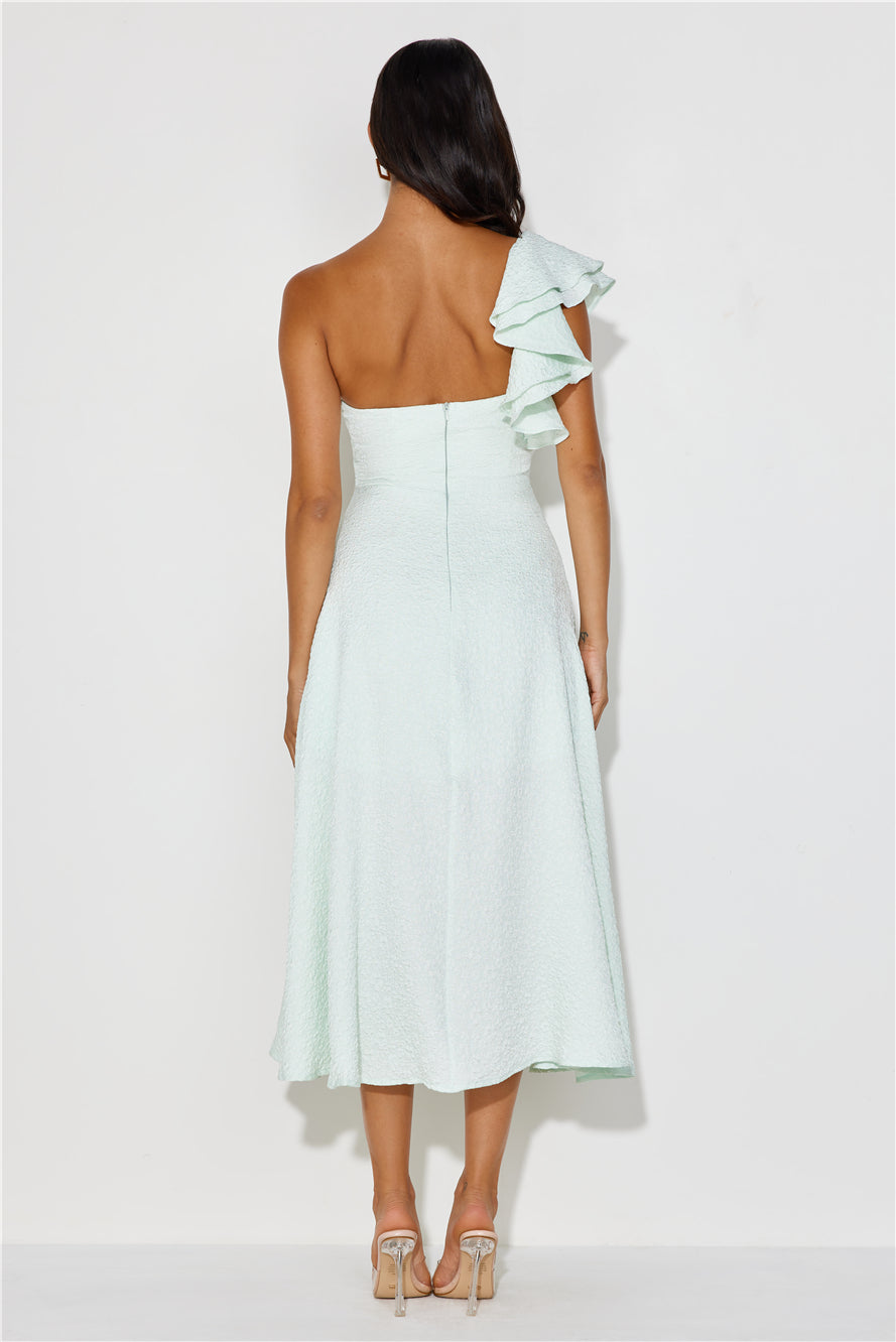 Mystery Lover One Shoulder Maxi Dress Sage