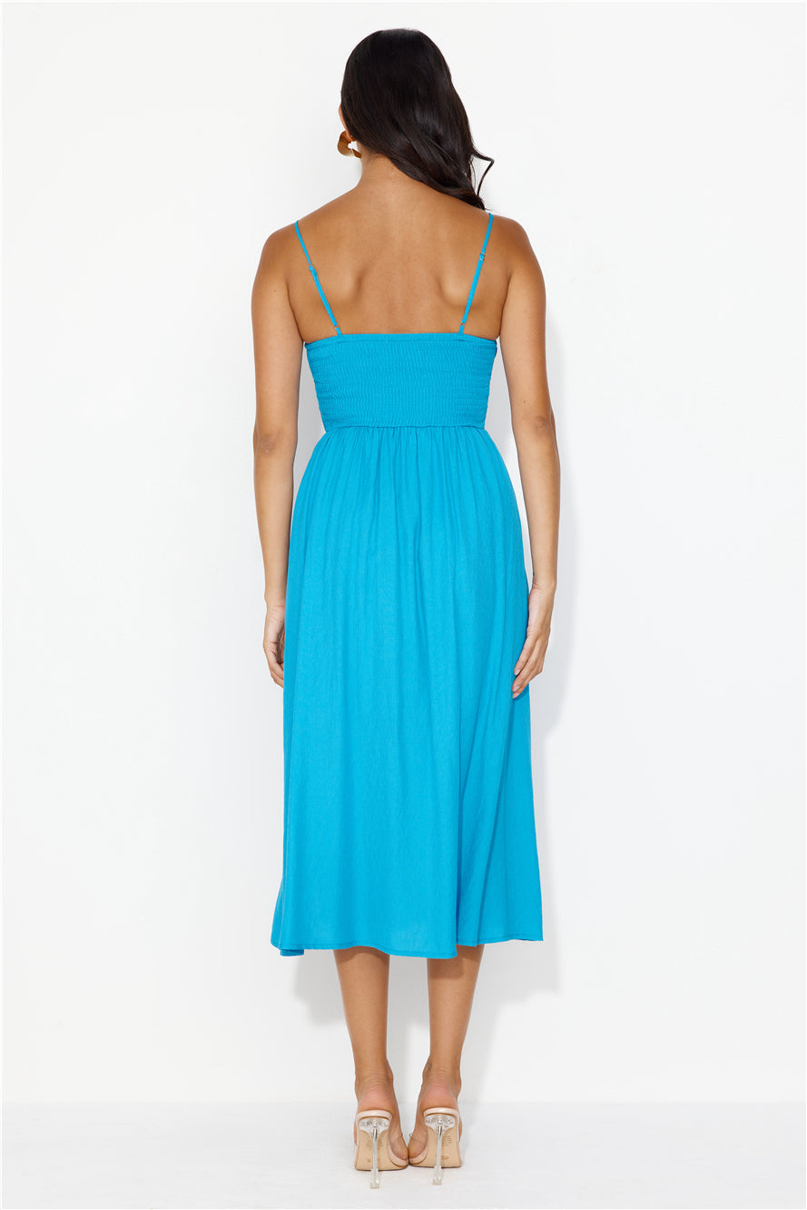 Channeling Moods Midi Dress Blue