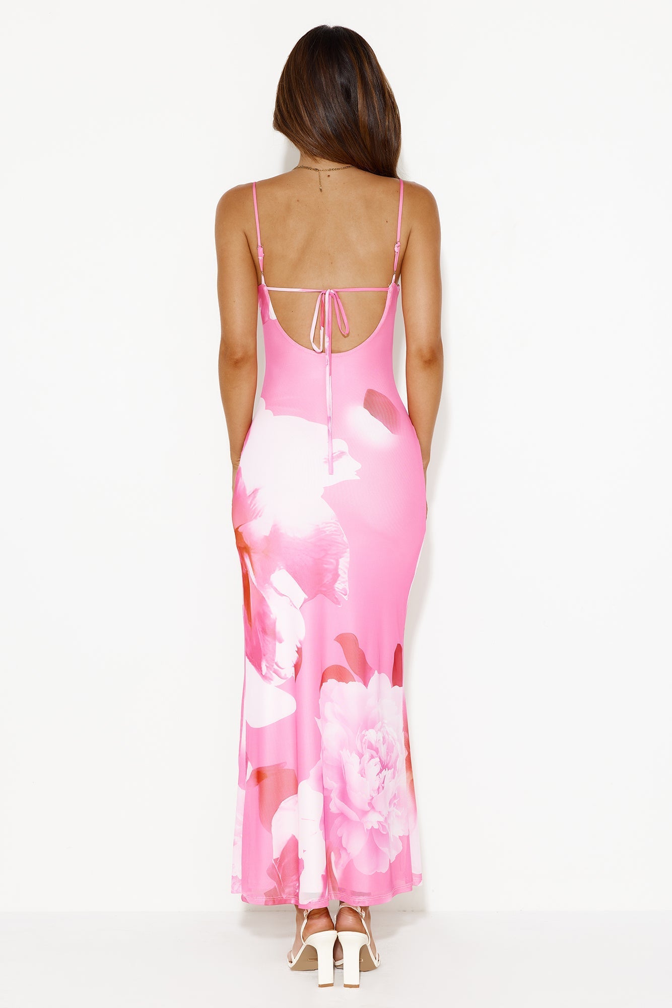 Stylish Era Mesh Maxi Dress Pink