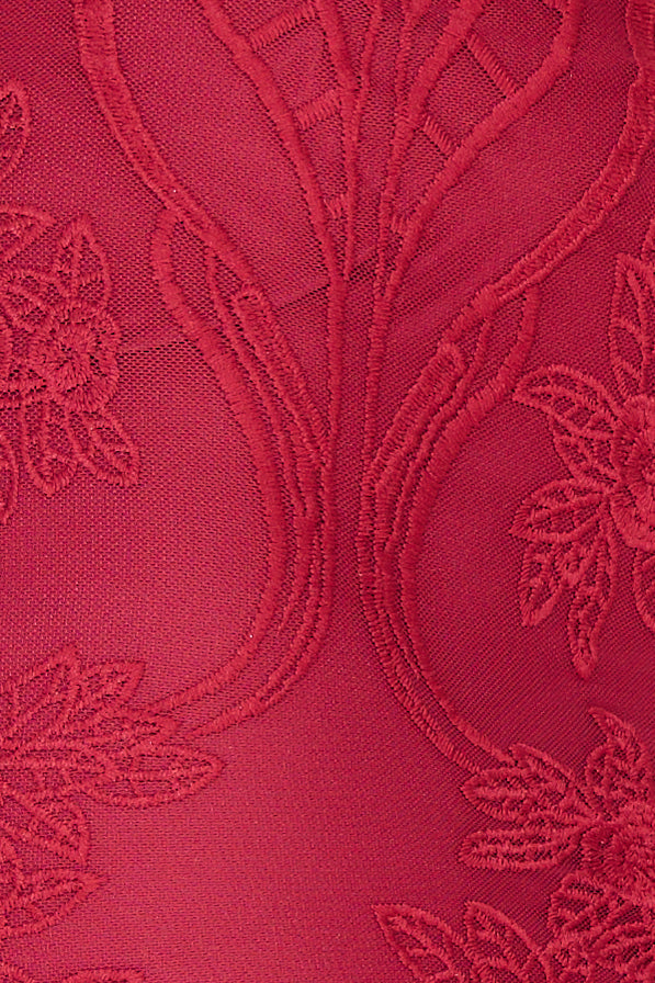 Piano Playing Lace Strapless Maxi Dress Wine