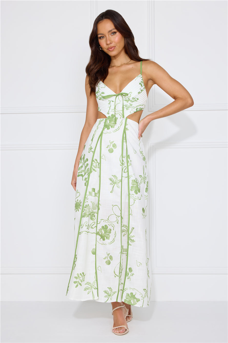 Summer Garden Maxi Dress White