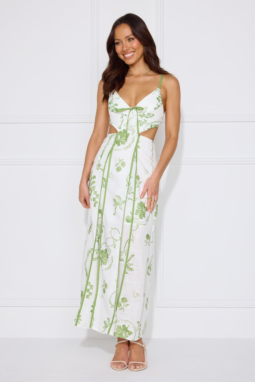 Summer Garden Maxi Dress White