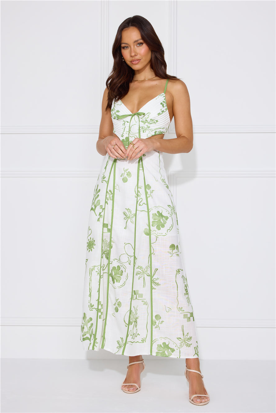 Summer Garden Maxi Dress White