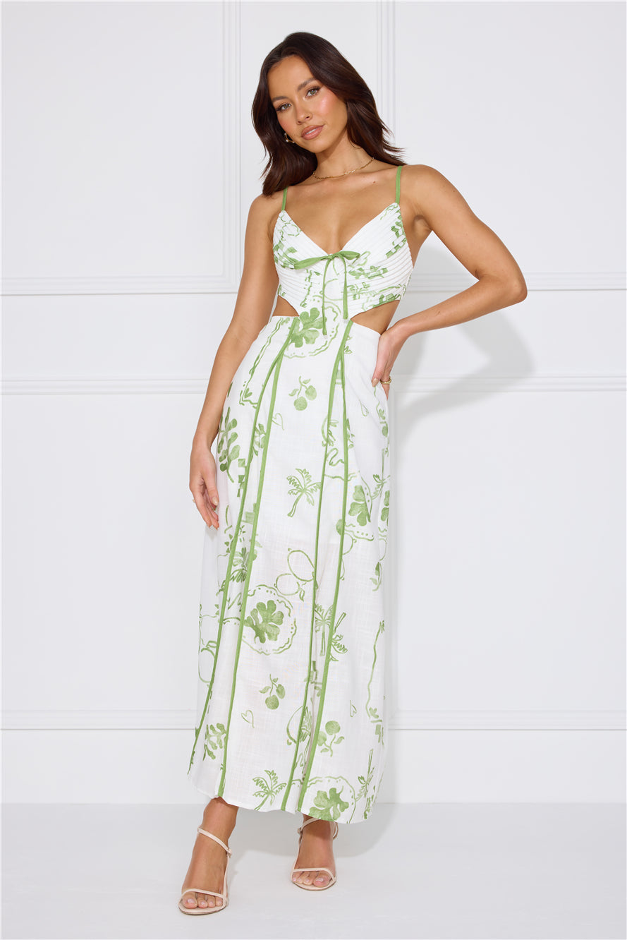 Summer Garden Maxi Dress White