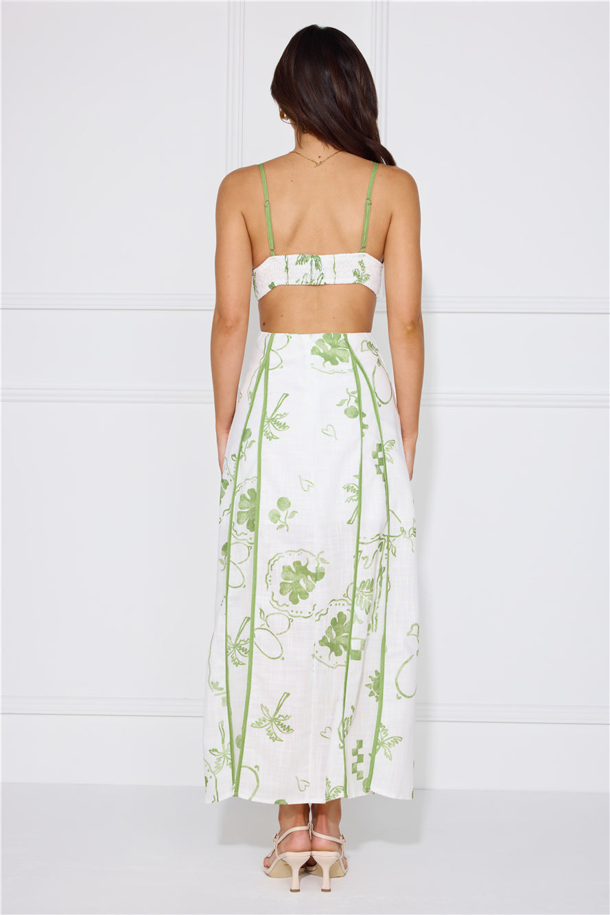 Summer Garden Maxi Dress White