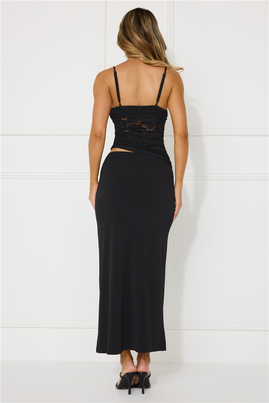 Stylish Luxury Lace Maxi Dress Black