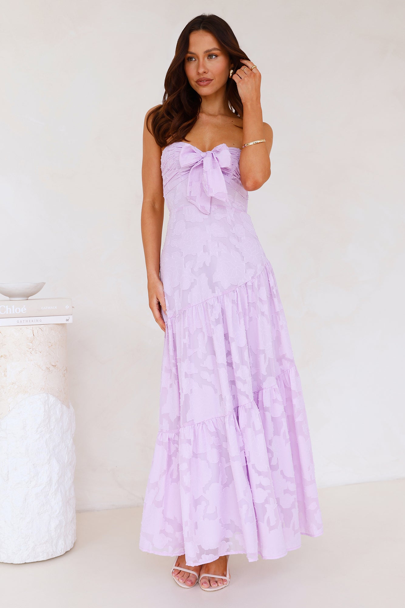 Book Of Style Strapless Maxi Dress Lilac