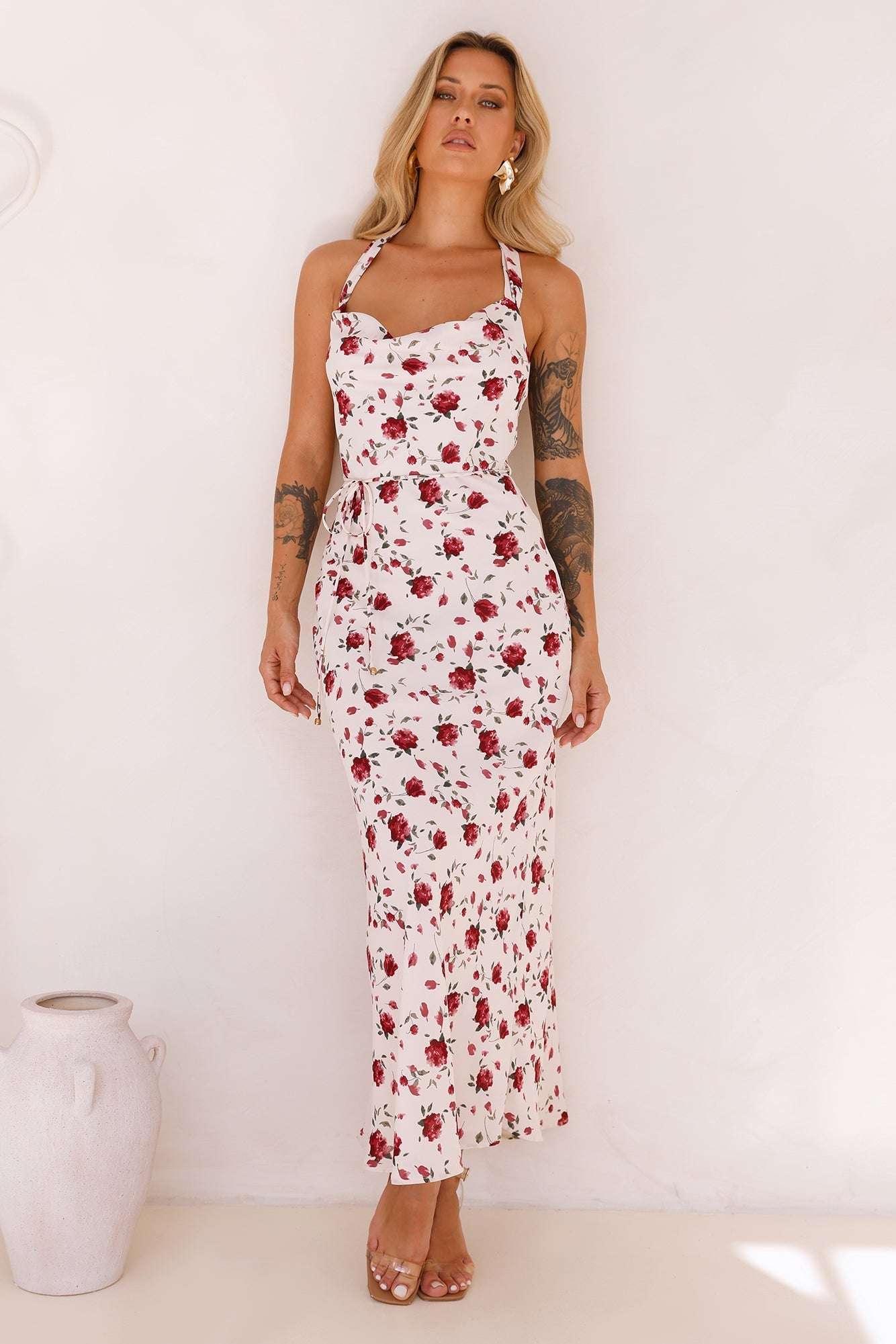 Valentine's Day Maxi Dress Beige