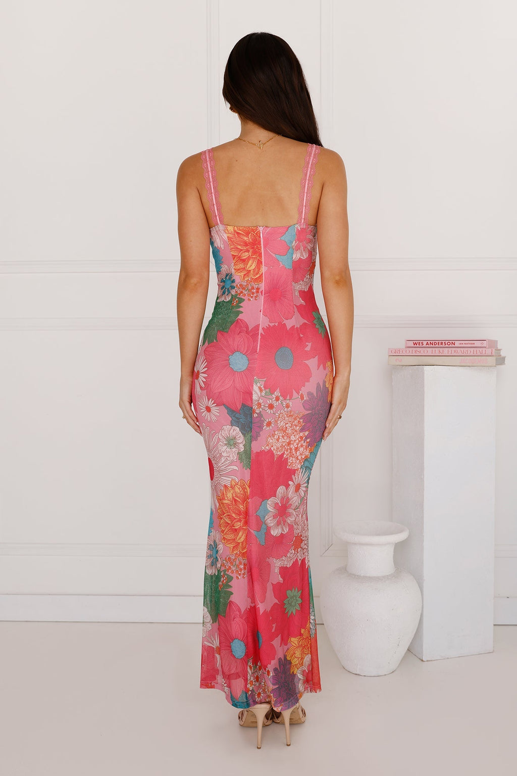 More To Make Mesh Maxi Dress Pink