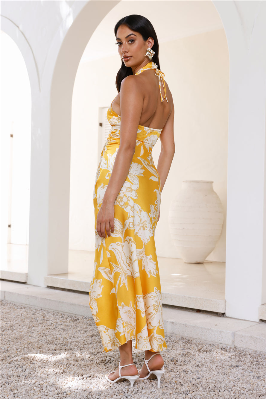 Luxe Launch Halter Maxi Dress Orange