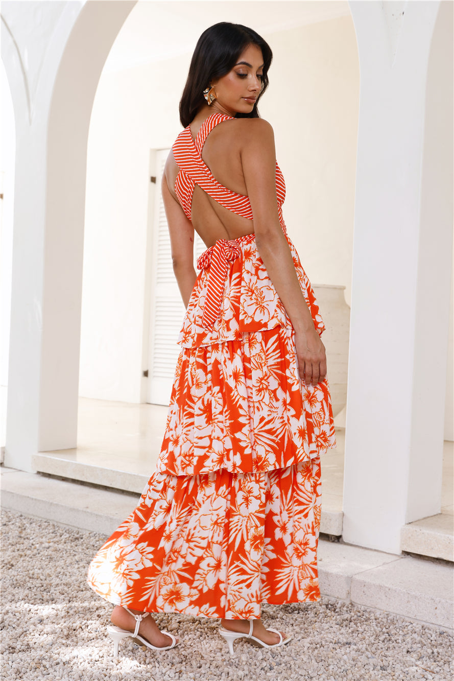 Treating Myself Maxi Dress Orange