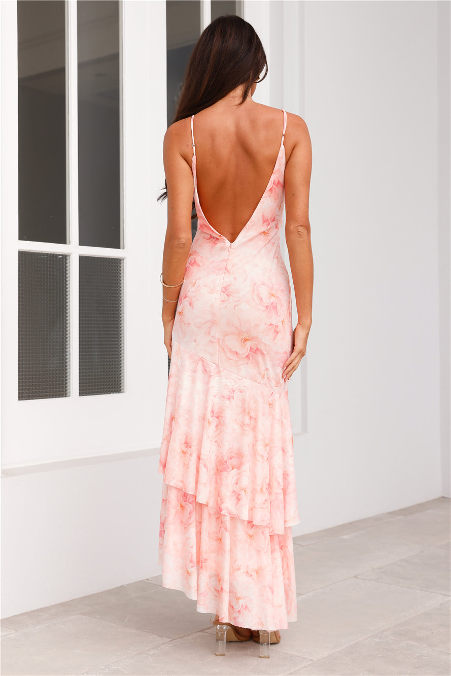 One Love Mesh Maxi Dress Pink