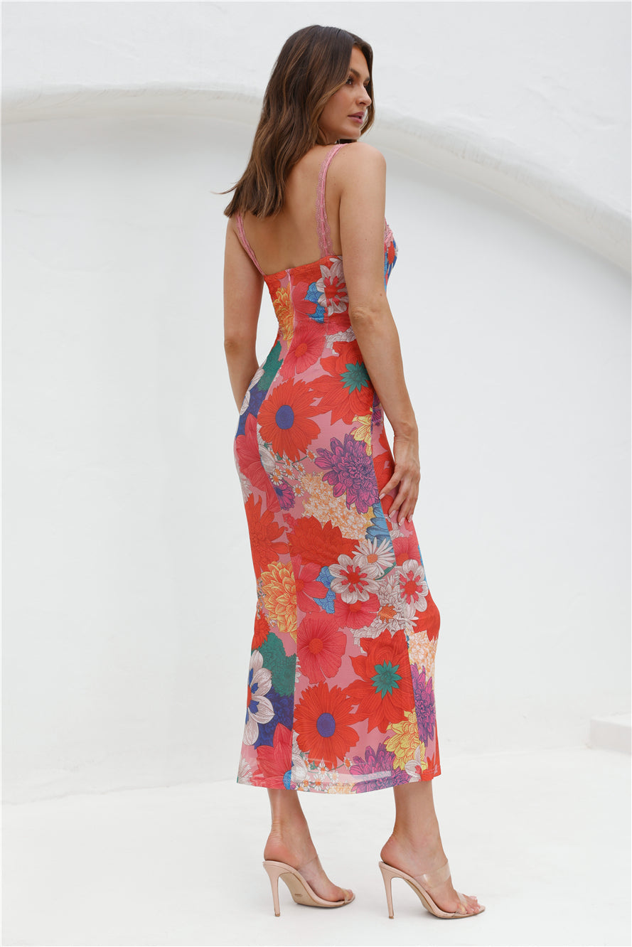 More To Make Mesh Maxi Dress Print
