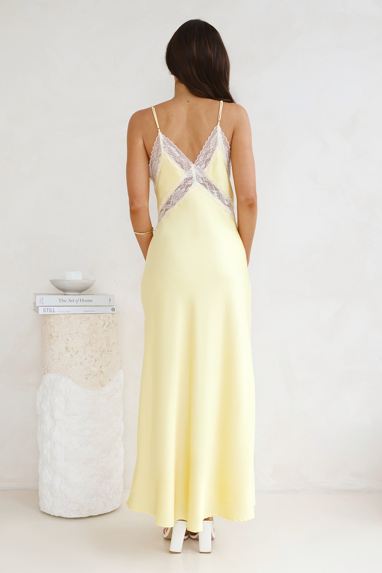 Ultimate Love Satin Slip Maxi Dress Yellow