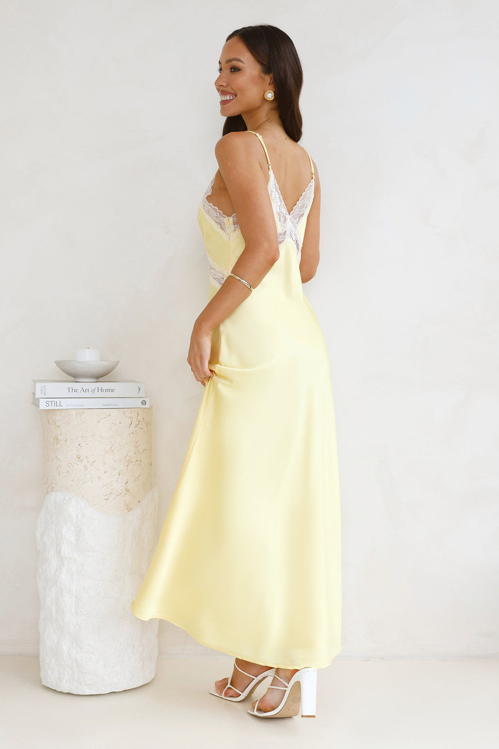 Ultimate Love Satin Slip Maxi Dress Yellow