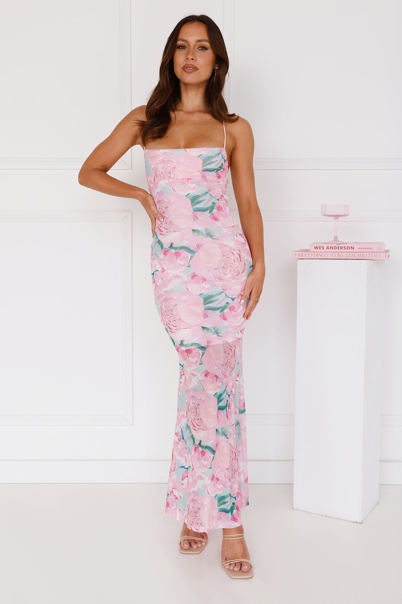 Time With You Mesh Maxi Dress Pink