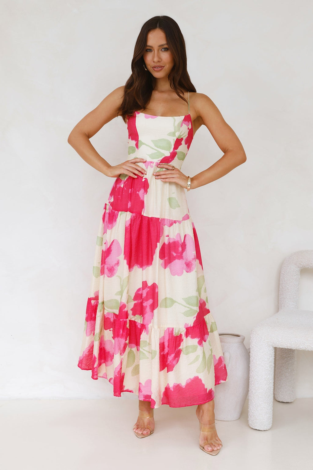 First Flower Maxi Dress Beige