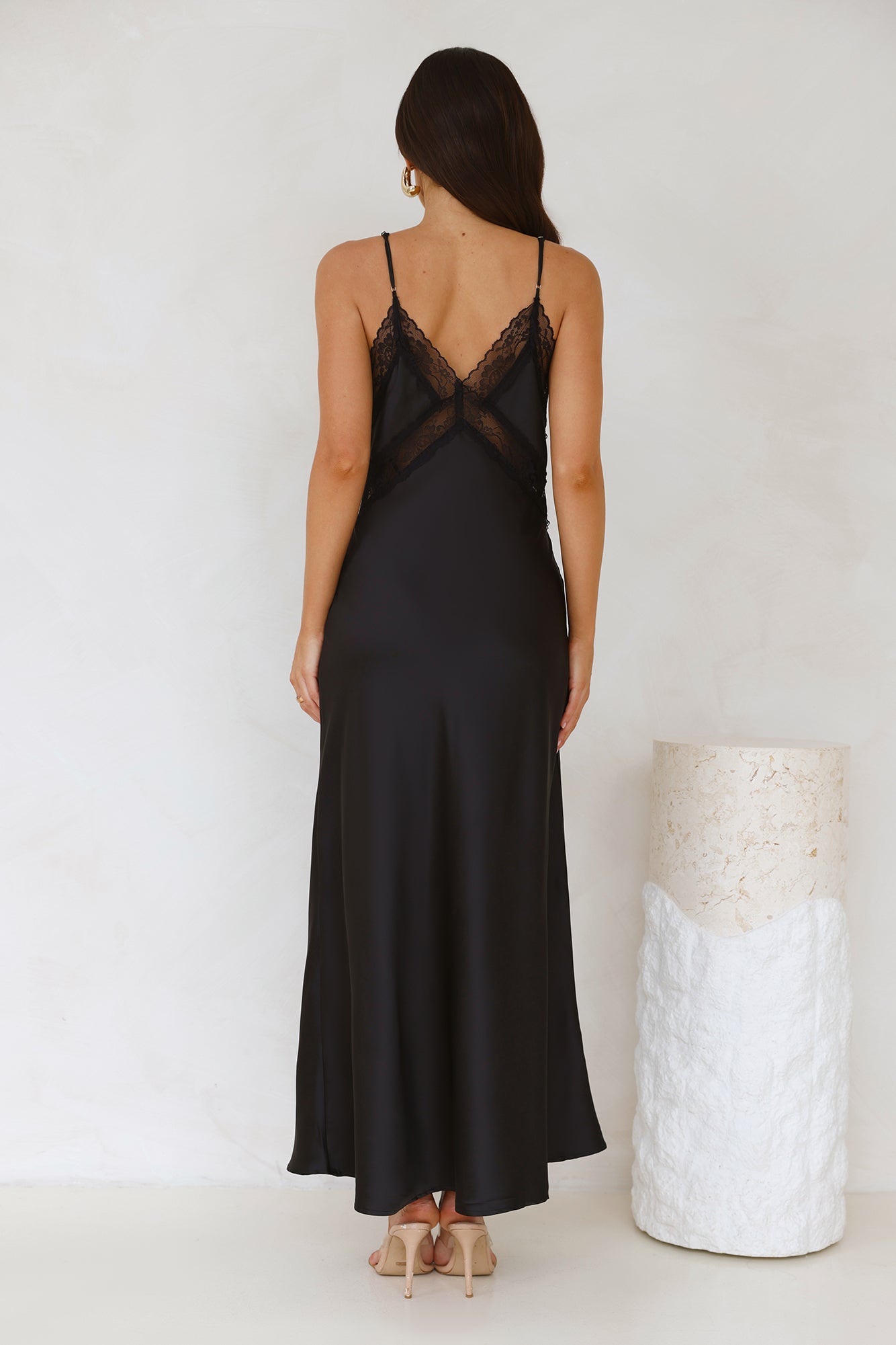Ultimate Love Satin Slip Maxi Dress Black