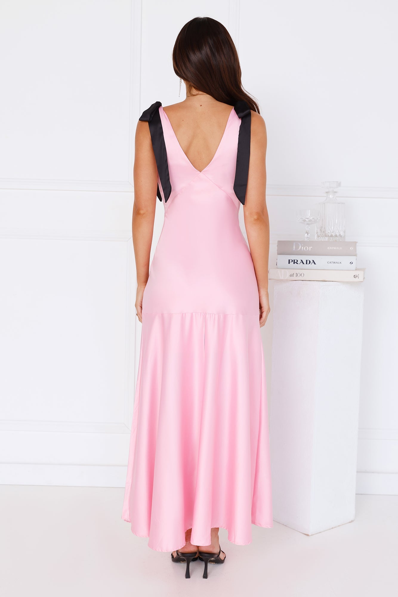 Petals And Promises Satin Maxi Dress Pink