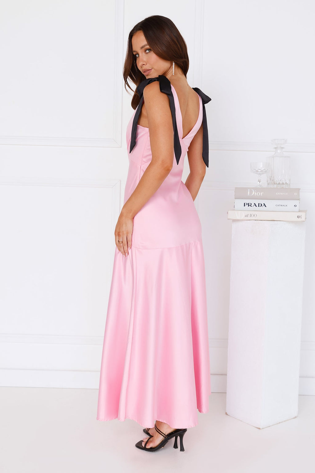 Petals And Promises Satin Maxi Dress Pink