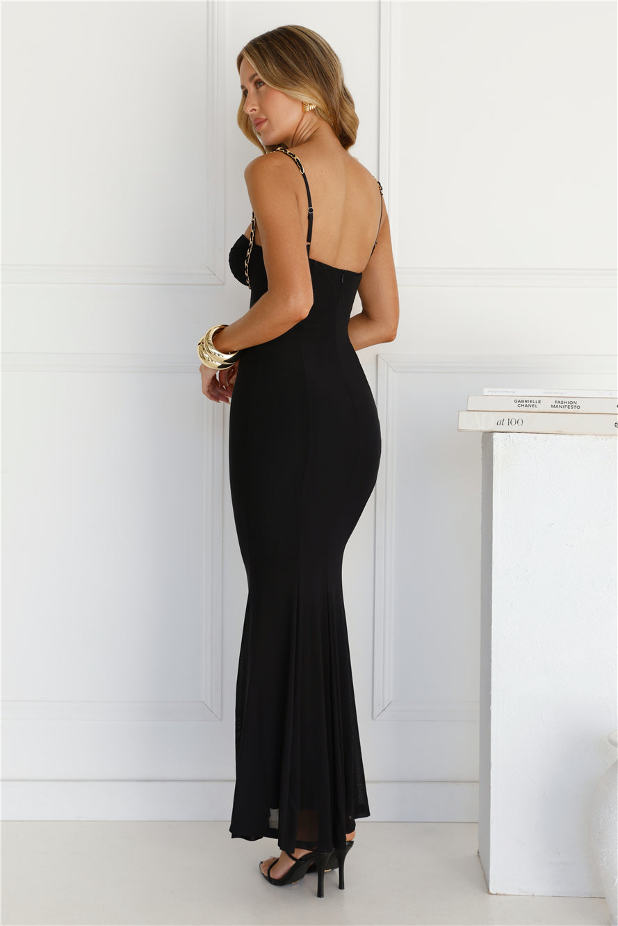 Luxury Lover Mesh Maxi Dress Black