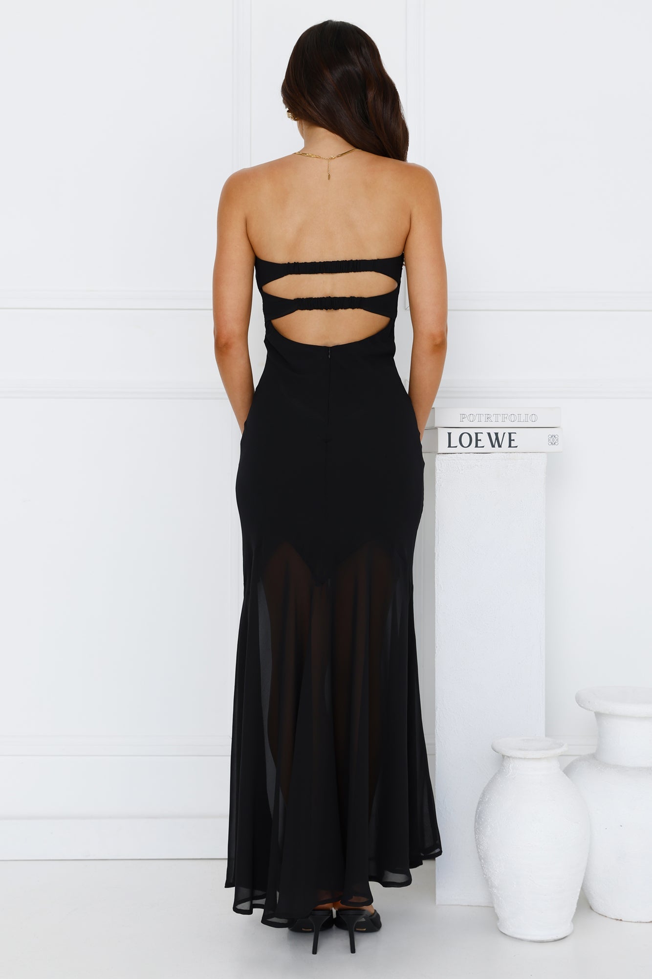 Luxe Leisure Strapless Maxi Dress Black