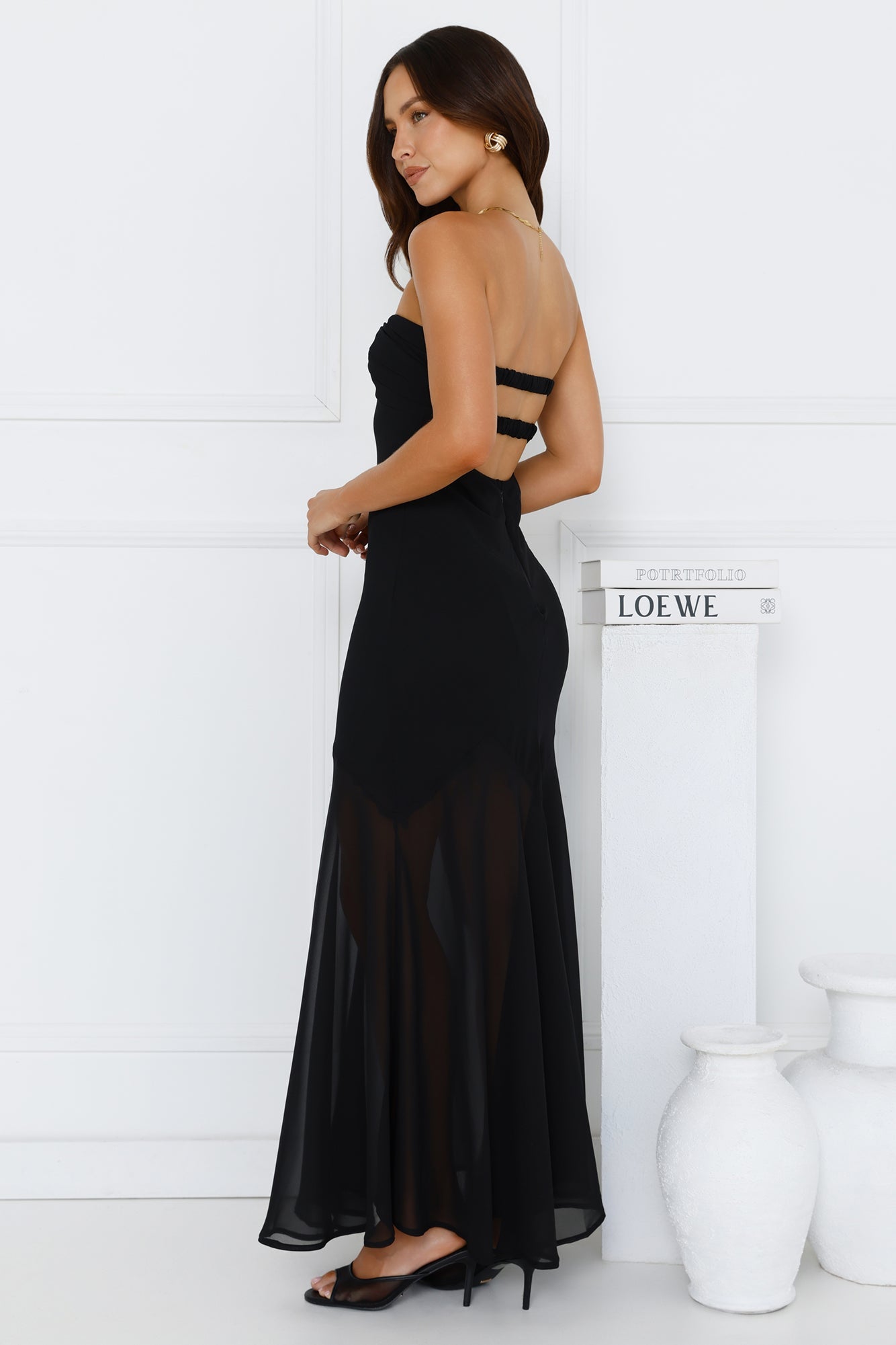 Luxe Leisure Strapless Maxi Dress Black