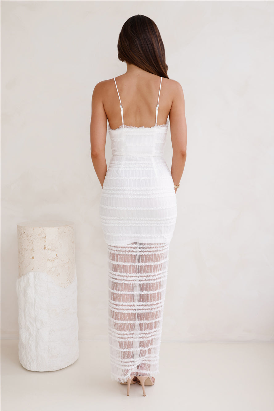 Perfectly You Mesh Maxi Dress White