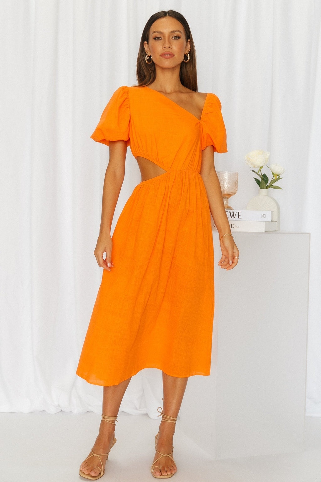 Candy Queen Midi Dress Orange