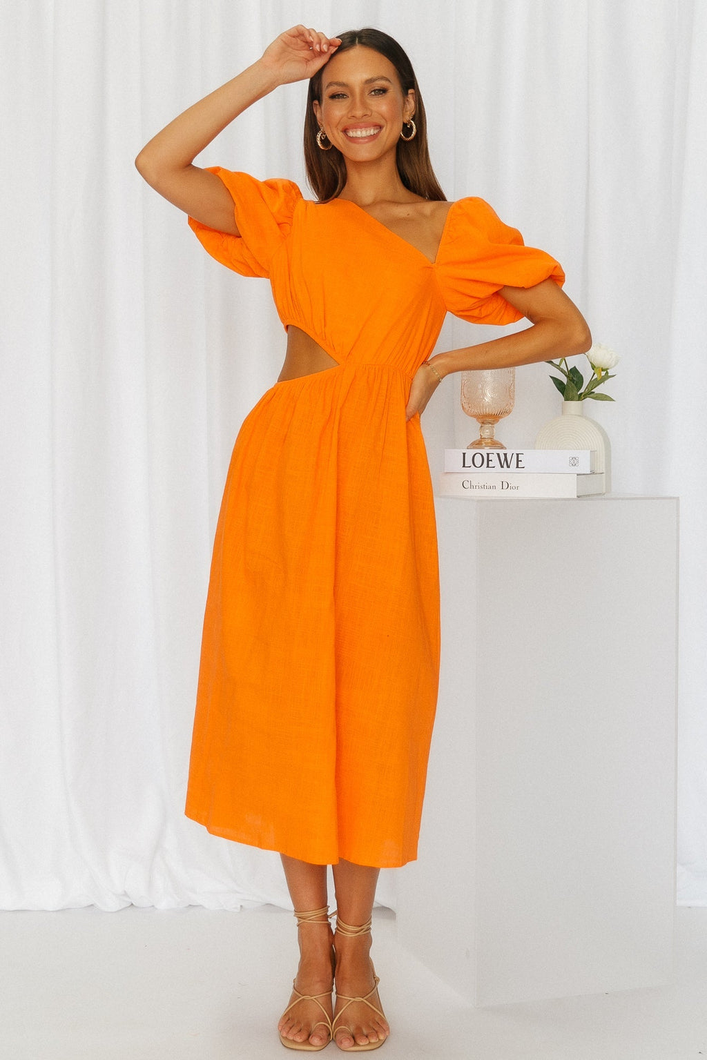 Candy Queen Midi Dress Orange