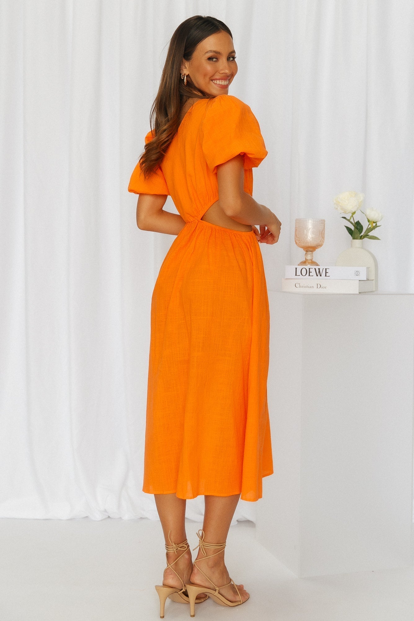 Candy Queen Midi Dress Orange