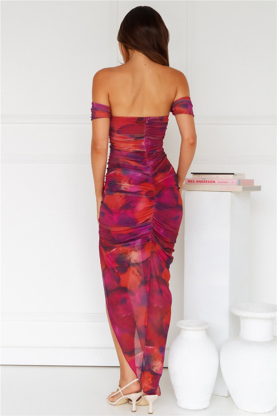 Embrace Yourself Mesh Midi Dress Purple