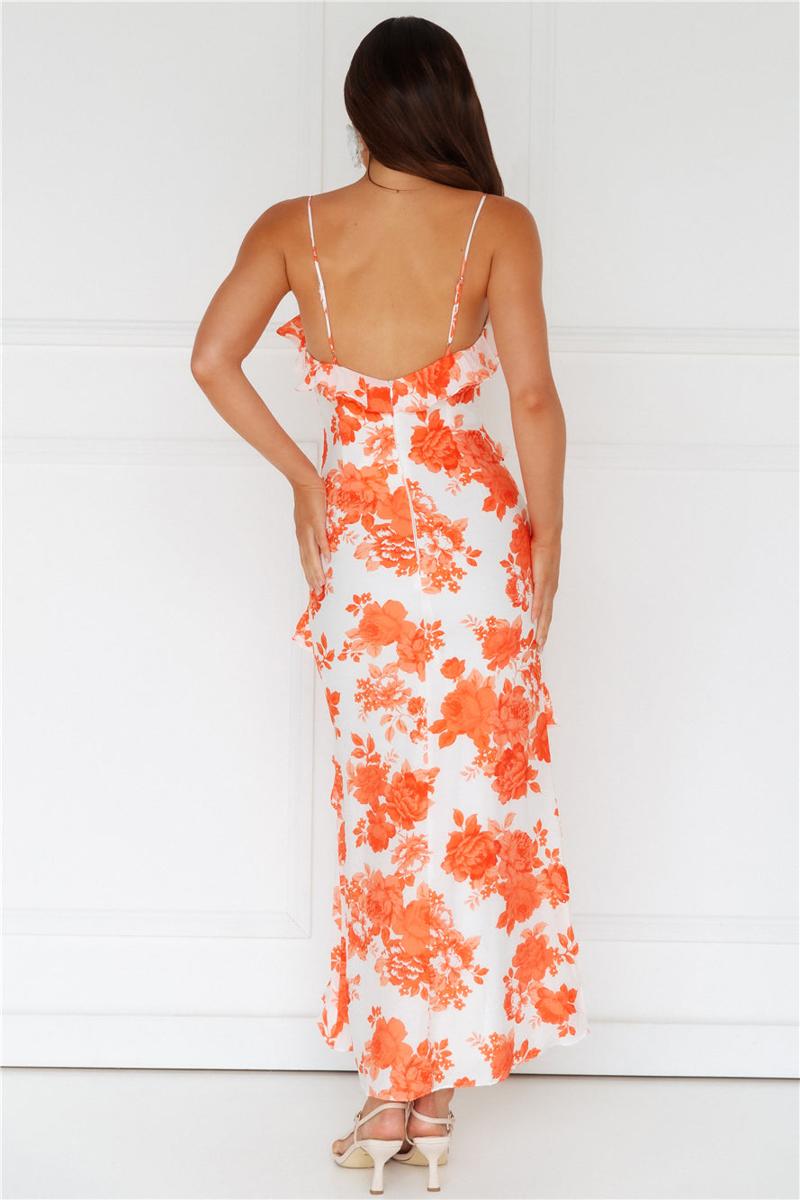 Sunshine Daisies Maxi Dress Orange