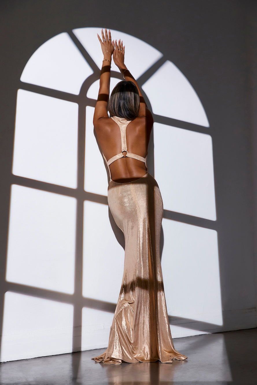 DEAR EMILIA Hera Palace Maxi Dress Gold