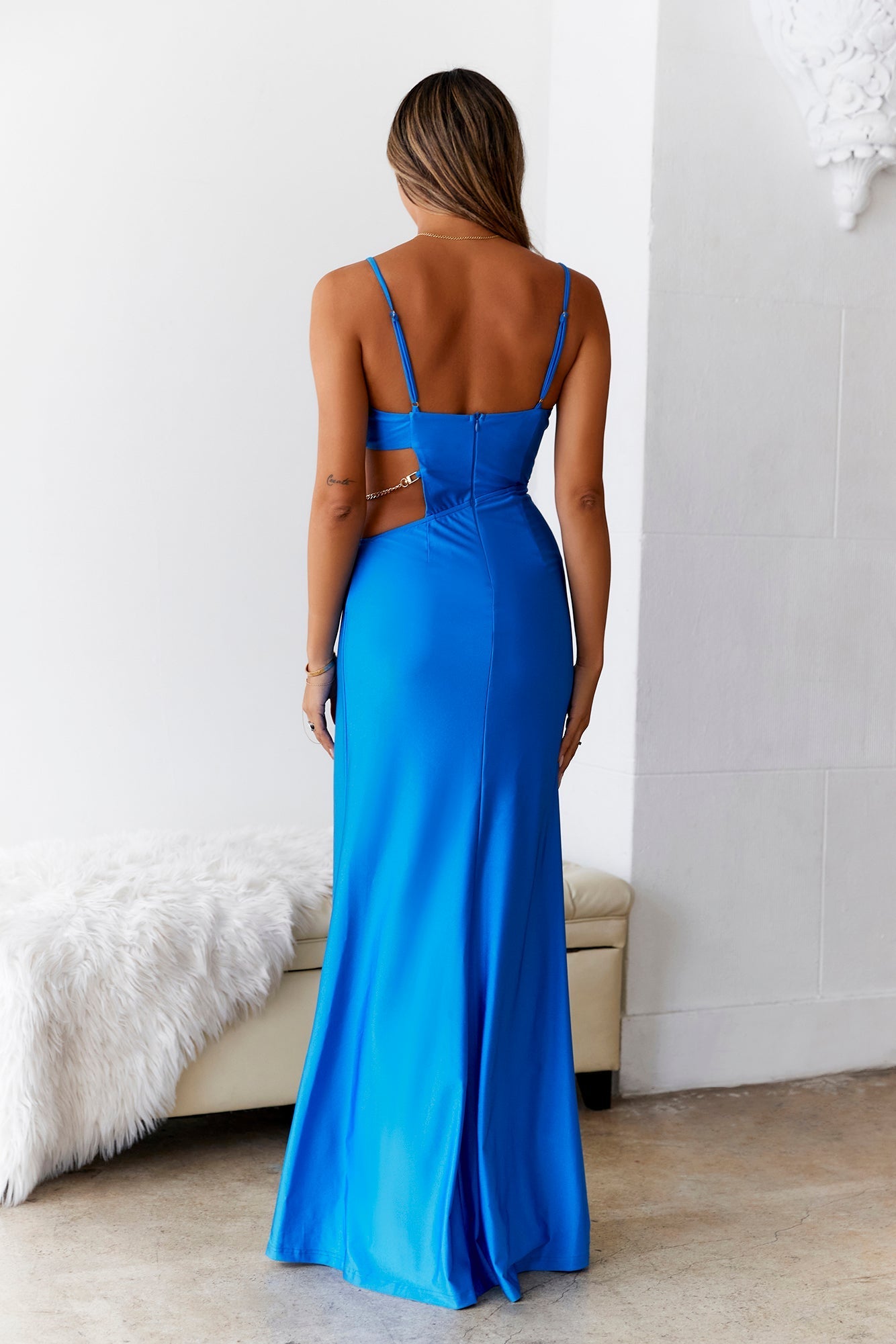 DEAR EMILIA Luxe Attire Maxi Dress Blue