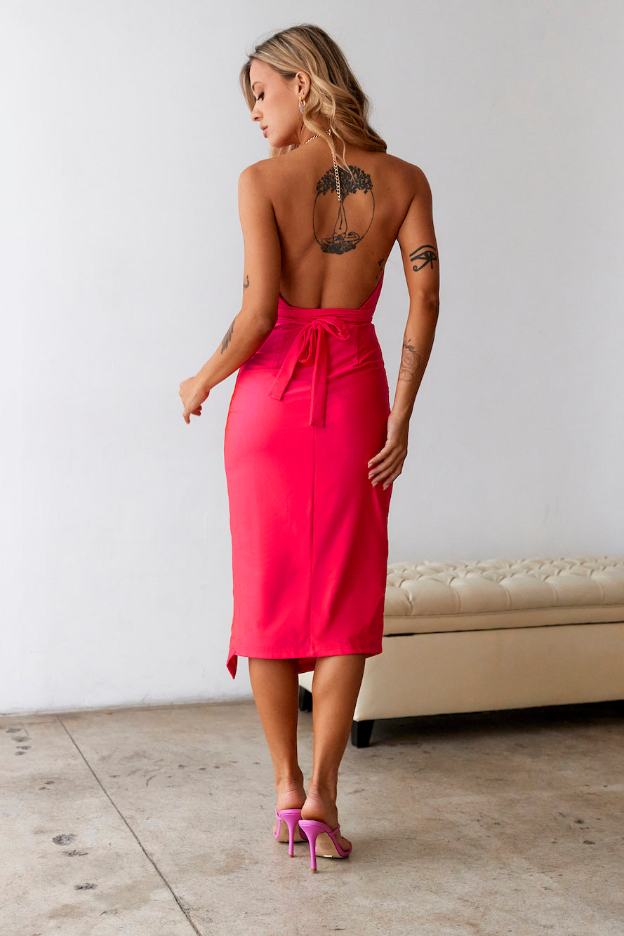 DEAR EMILIA Impressing Me Midi Dress Red