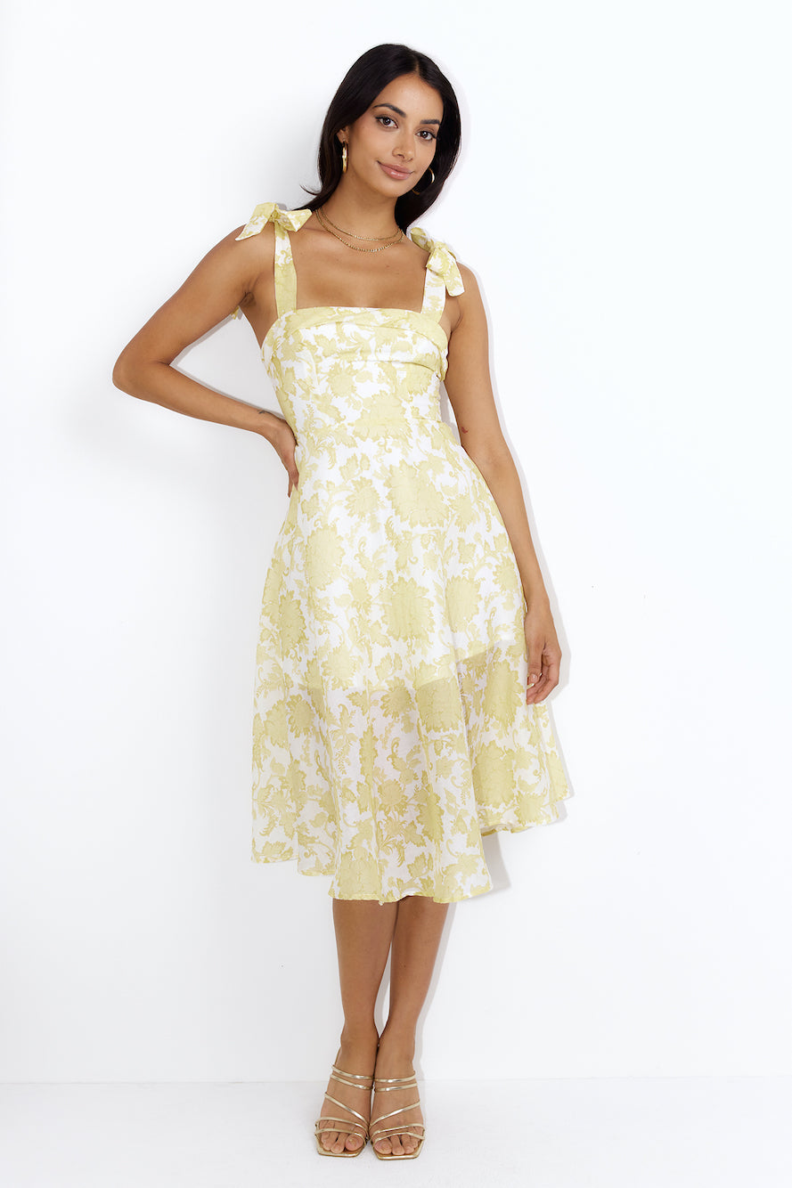 Countryside Brunch Midi Dress Yellow