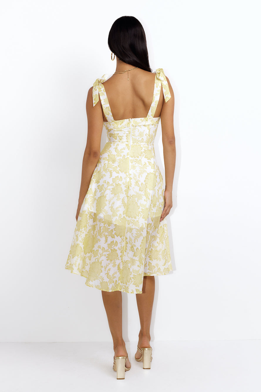 Countryside Brunch Midi Dress Yellow