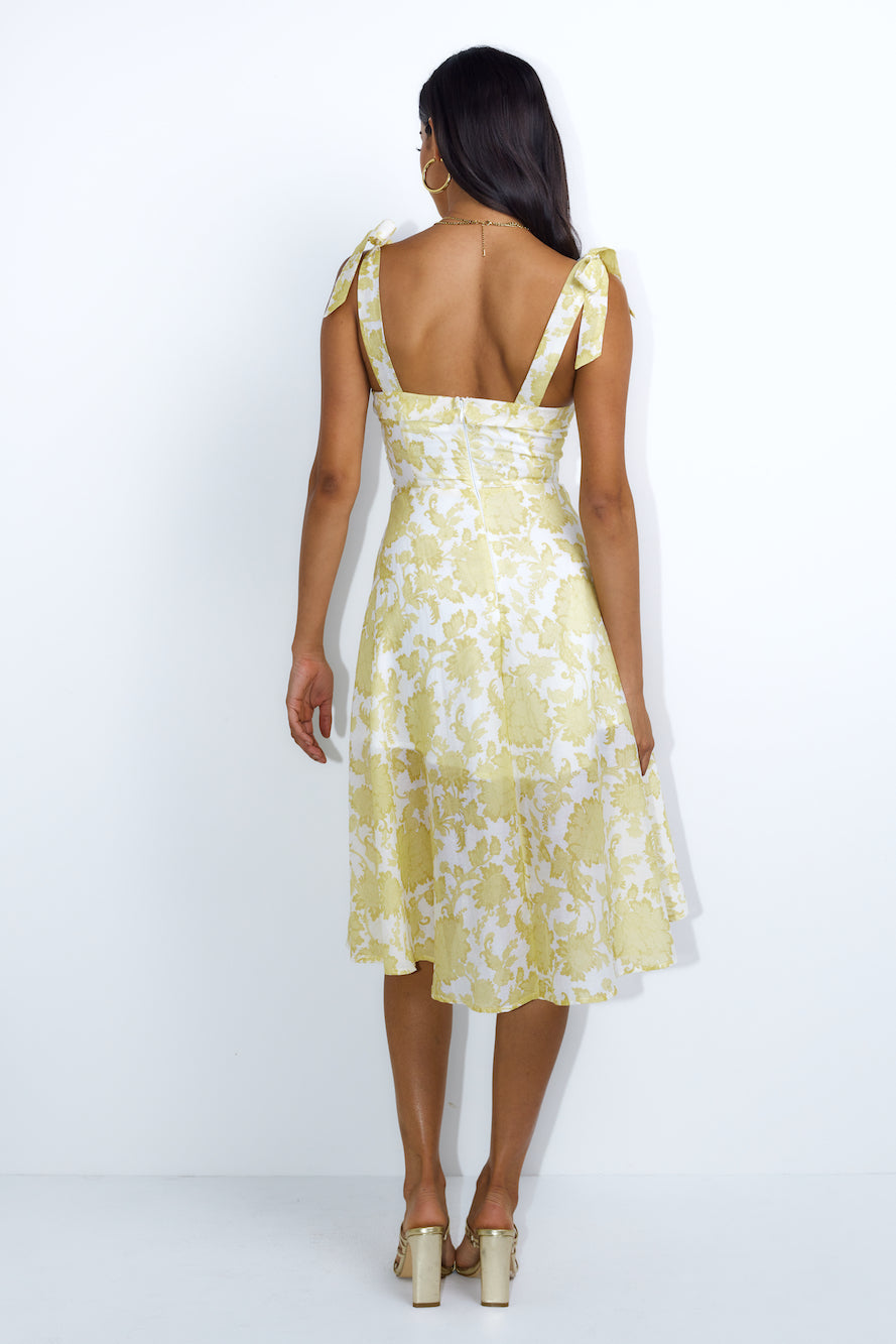 Countryside Brunch Midi Dress Yellow