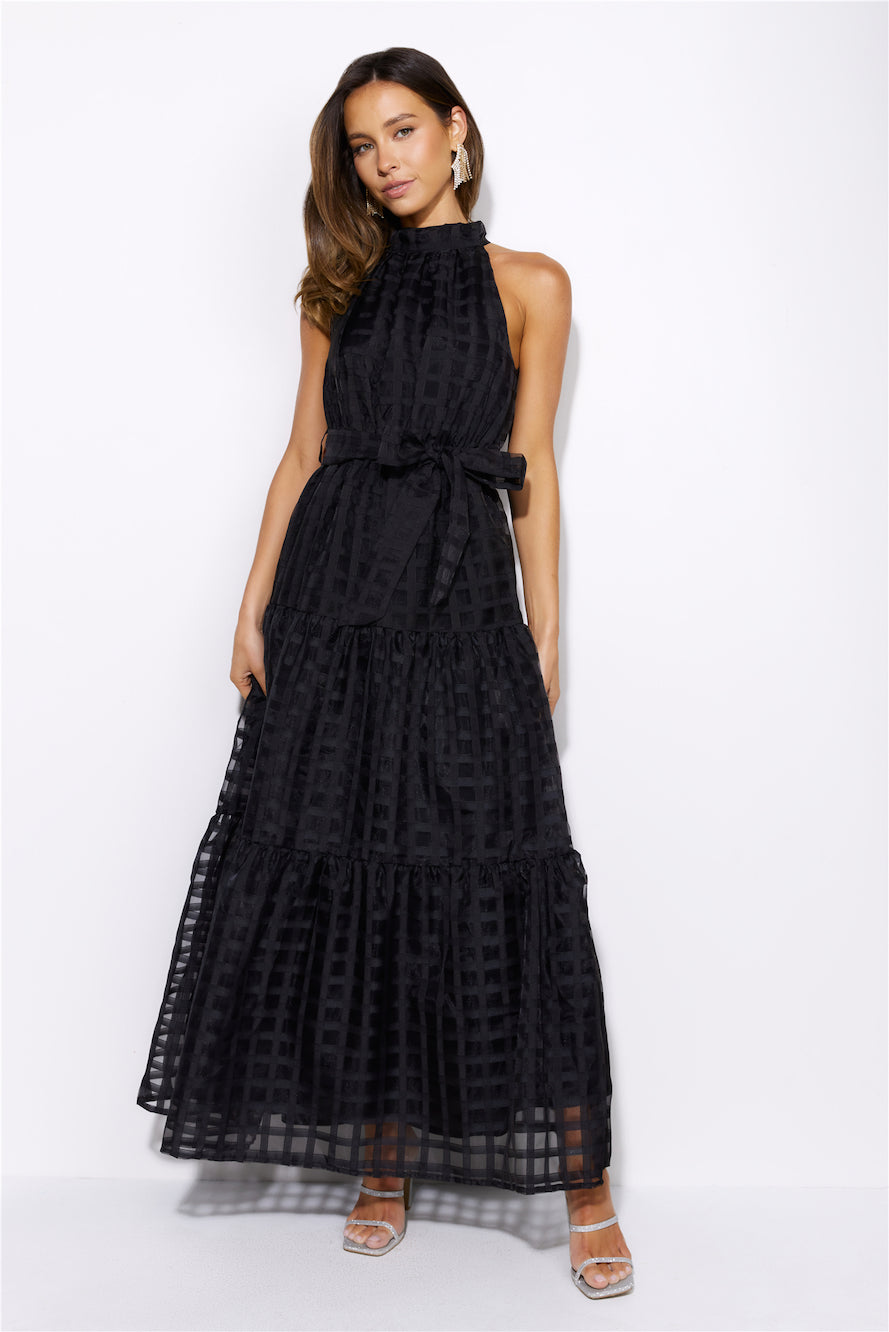 Summertime Picnic Maxi Dress Black