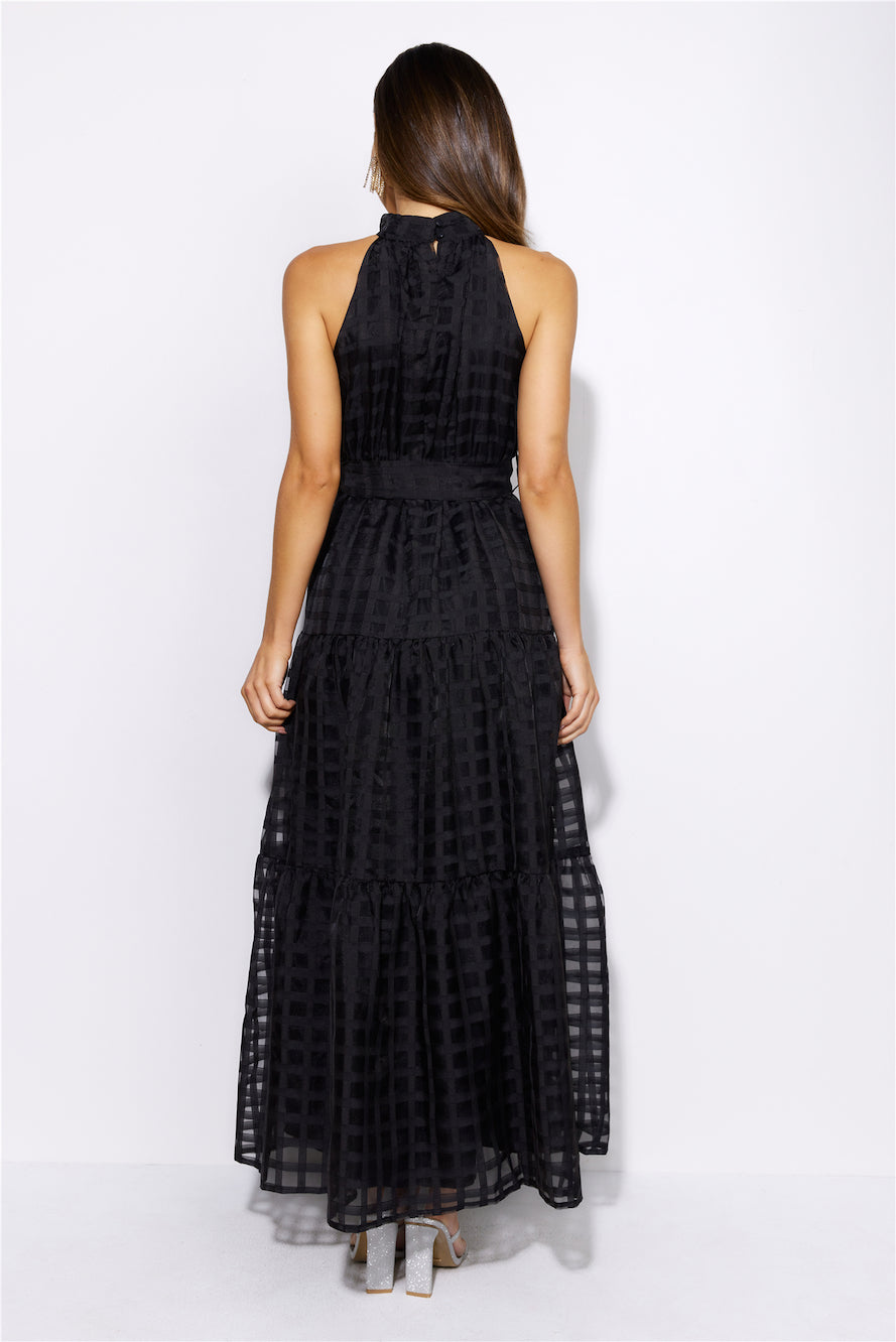 Summertime Picnic Maxi Dress Black