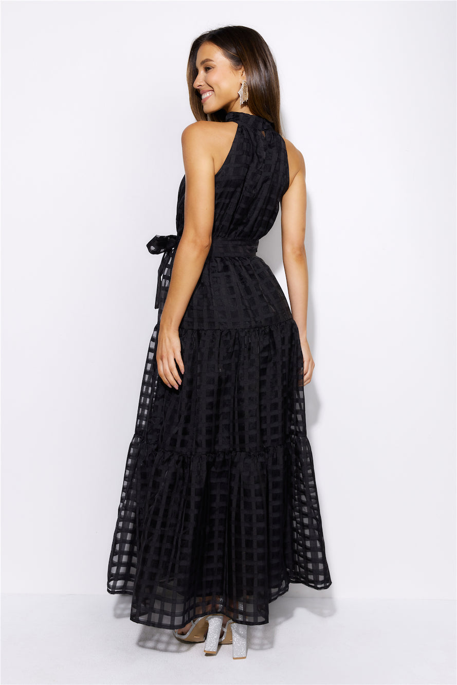 Summertime Picnic Maxi Dress Black