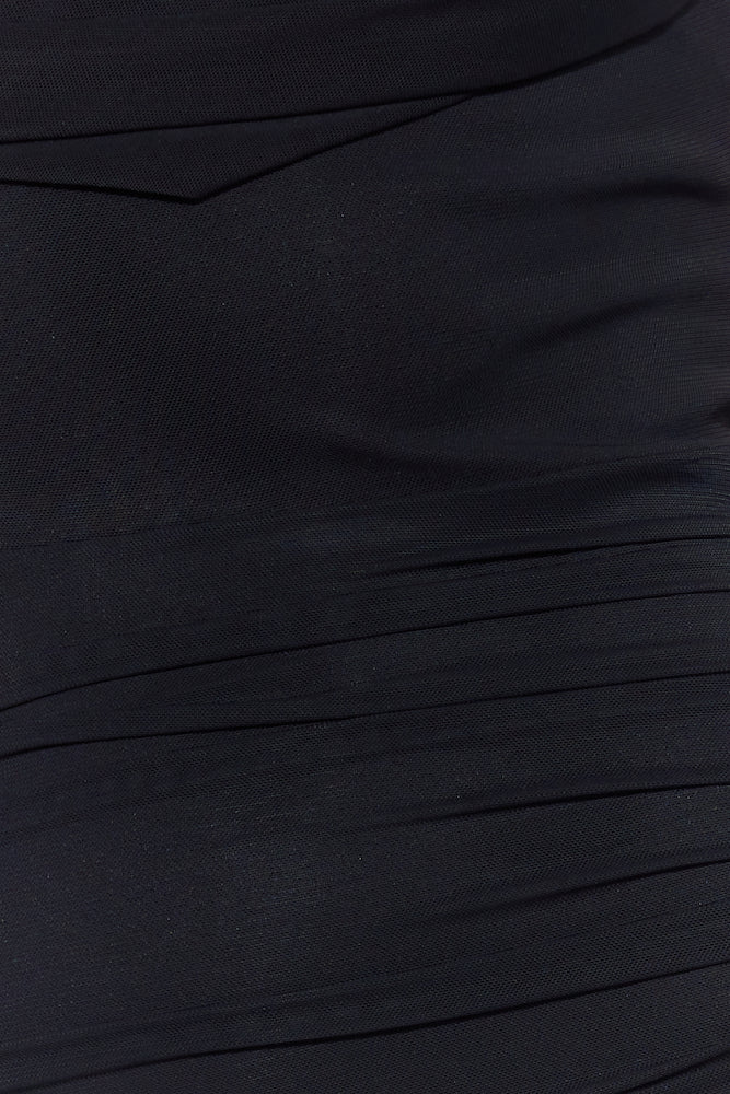 All Mesh Midi Dress Black