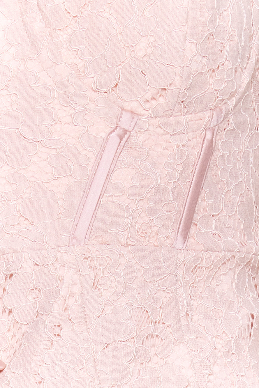 Classy Moment Lace Midi Dress Pink