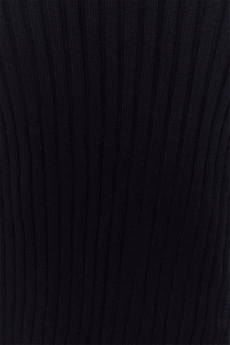 Everyday Style Ribbed Midi Dress Black