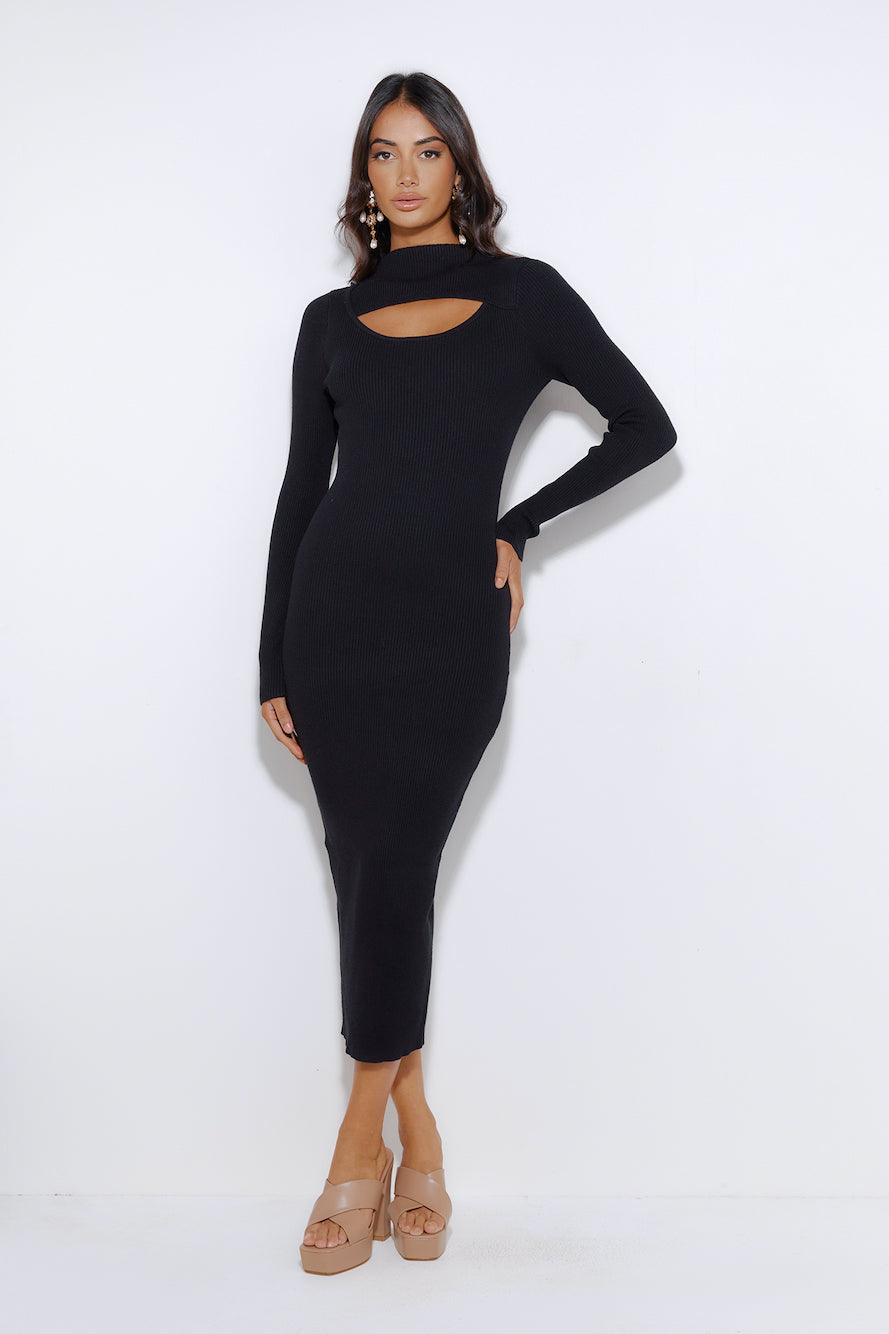 Dating At The Moment Midi Dress Black