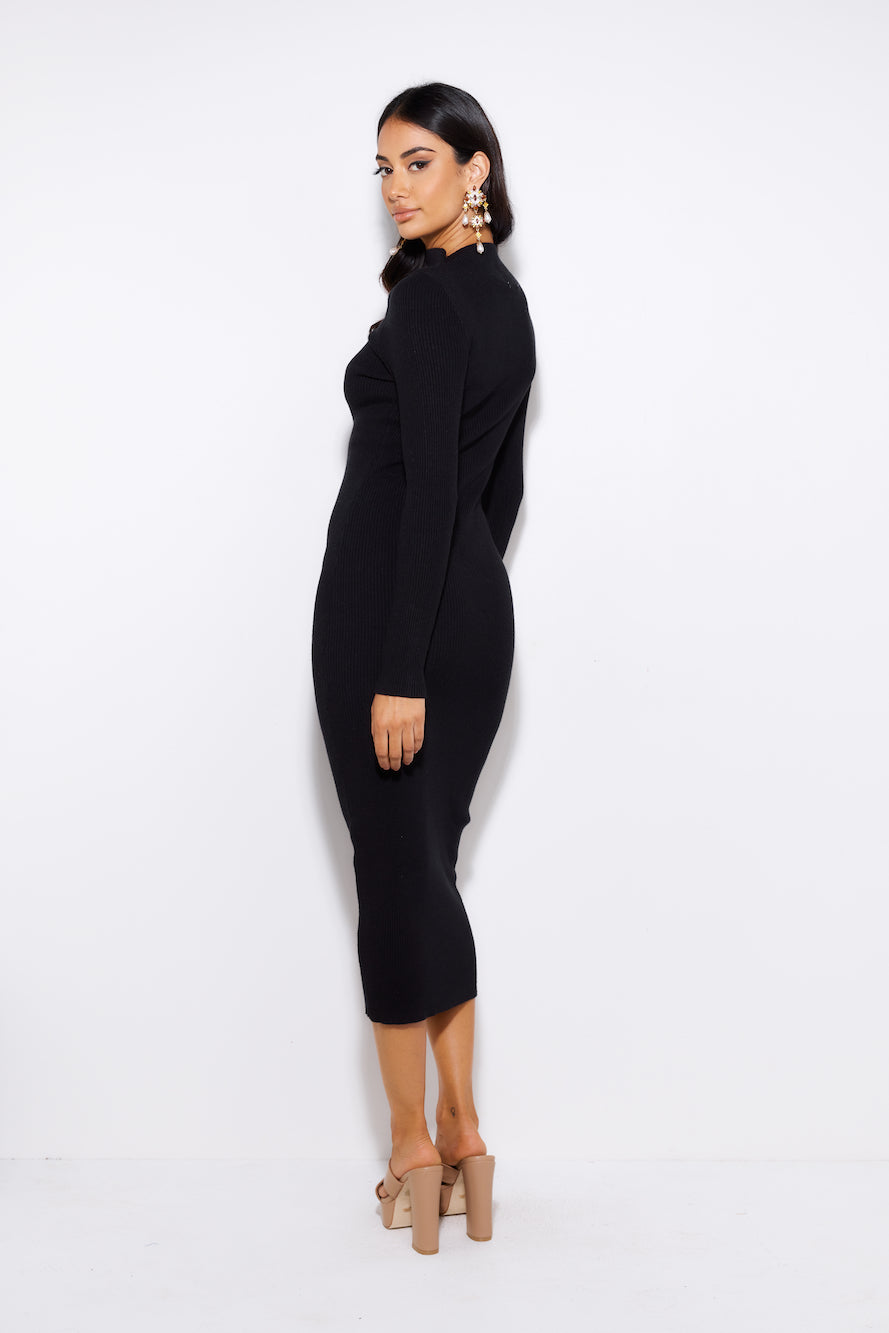 Dating At The Moment Midi Dress Black