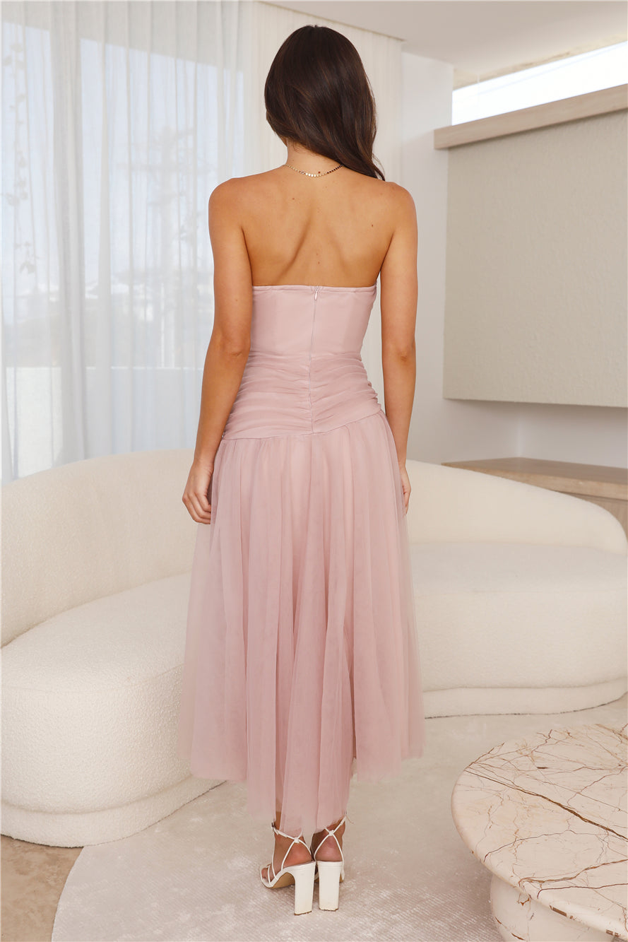 Under Stars Tulle Maxi Dress Blush
